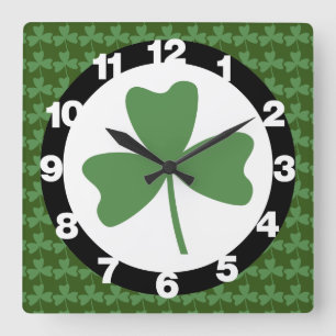 Shamrock Fyrkantig Klocka