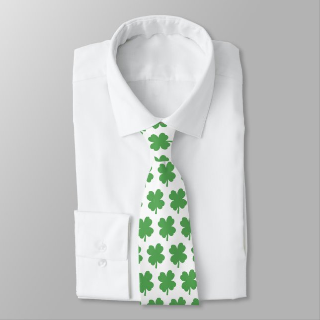 Shamrock Fyrklöver Mönster Slips (Bunden)