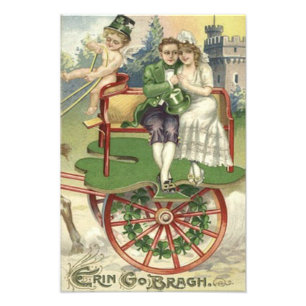 Shamrock Gifta Par Hästvagn Kerub Fototryck