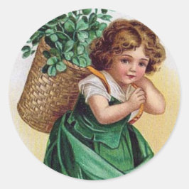 Shamrock Girl - Sticker Runt Klistermärke