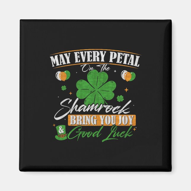 Shamrock Glad St Patricks Day  Magnet (Framsidan)