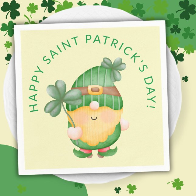 Shamrock Gnome Lycklig Saint Patricks Day Pappersservett (Skapare uppladdad)