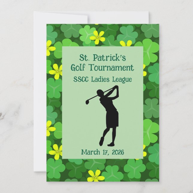 Shamrock-golfturnering Inbjudningar (Framsida)