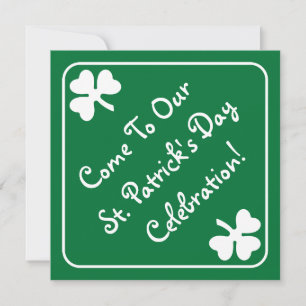 Shamrock Gräns St. Patrick's Day-inbjudningskort Inbjudningar