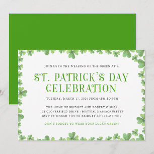 Shamrock Gräns St. Patrick's Day Party Inbjudan