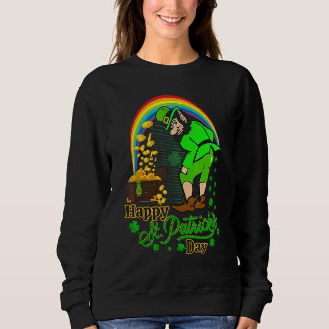 Shamrock Graphic Manar Kvinnor i lycklig St Patric T Shirt (Framsida)