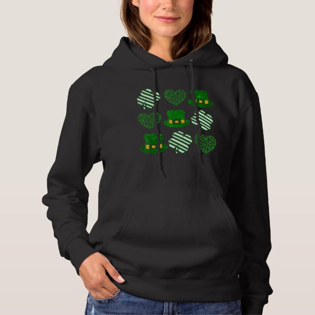 Shamrock Gree St Saint patrick's day Kärlek Heart T Shirt (Framsida)