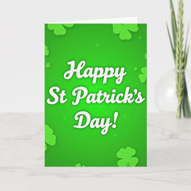 Shamrock Grön Mönsterkort Kort (Framsida)