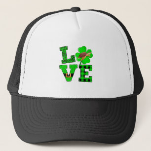 Shamrock Grön Rutig Kärlek Havs Sköldpadda St Patr Keps