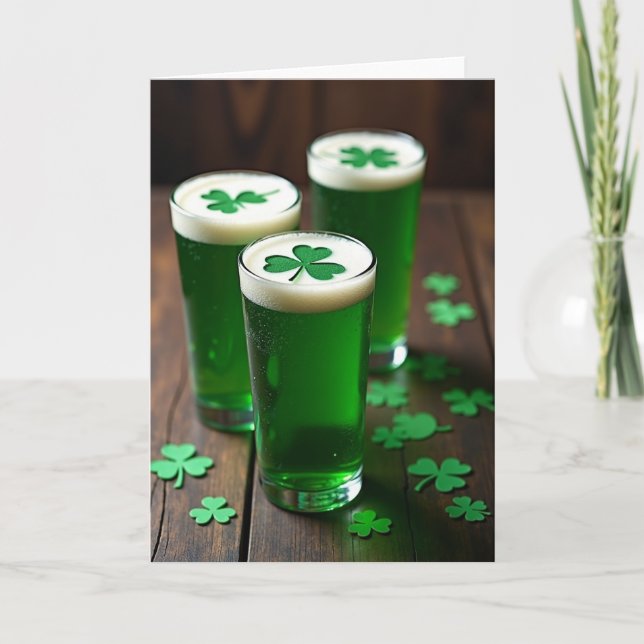 Shamrock Grönt Dryckeskort Kort (Framsida)