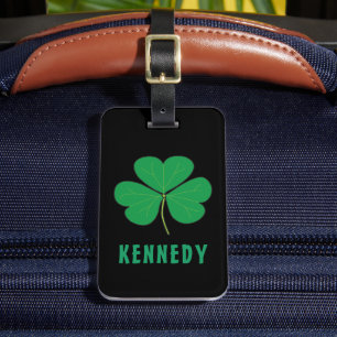 Shamrock Grönt Klöver Ireland Celtic Irish Namn Bagagebricka