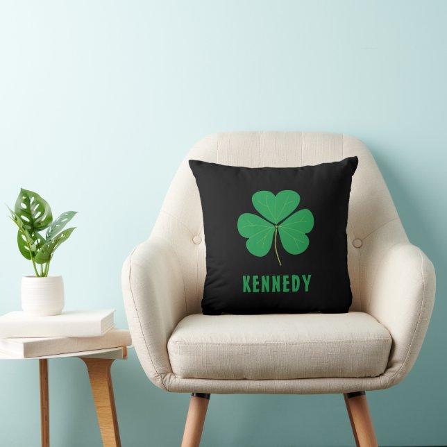 Shamrock Grönt Klöver Ireland Celtic Irish Namn Kudde (Stol)