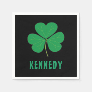 Shamrock Grönt Klöver Ireland Celtic Irish Namn Pappersservett