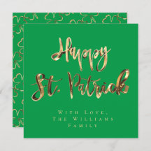 Shamrock Grönt Klöver Mönster Lycklig St. Patrick