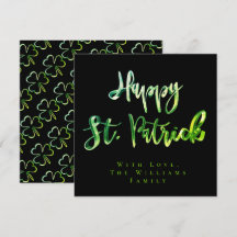 Shamrock Grönt Klöver Mönster Lycklig St. Patrick