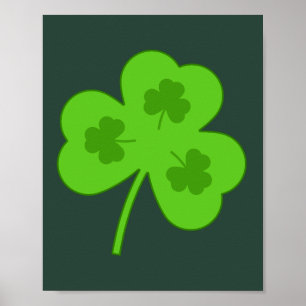 SHAMROCK GRÖNT LÖV ST PATRICK'S DAY POSTER