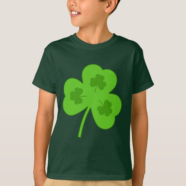SHAMROCK GRÖNT LÖV ST PATRICK'S DAY  T-Shirt (Framsida)