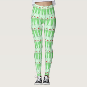 Shamrock Grönt Mint Shake Milkshake Food Leggings