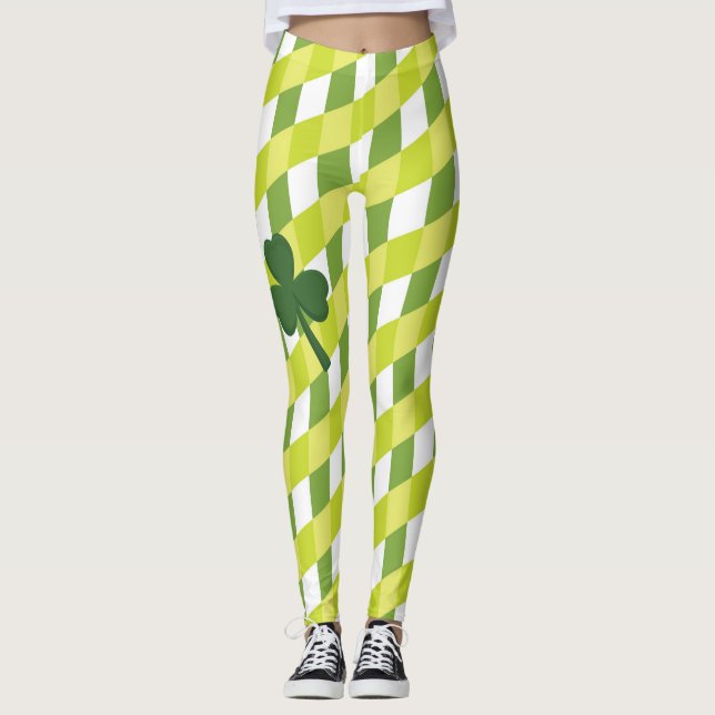 Shamrock & Grönt Rand - Bli irländare i dag Leggings (Framsida)