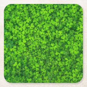 Shamrock grönt, St. Patrick's Day Underlägg Papper Kvadrat