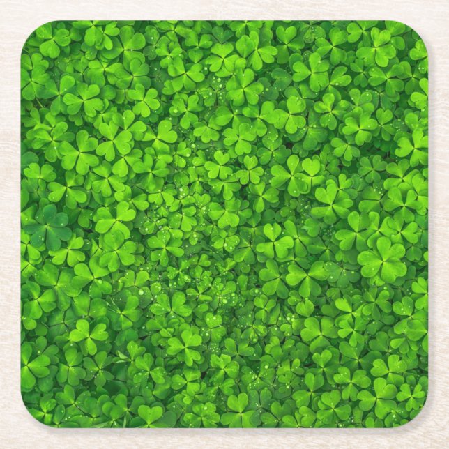 Shamrock grönt, St. Patrick's Day Underlägg Papper Kvadrat (Framsidan)