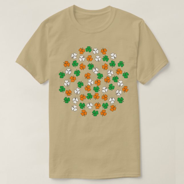 Shamrock Grönt White Orange T Shirt (Design framsida)