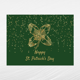 Shamrock Guld Confetti St patricks day Helg Vykort