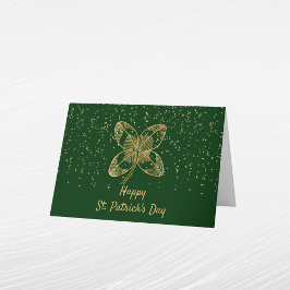 Shamrock Guld Konfetti St Patricks Day Helgkort