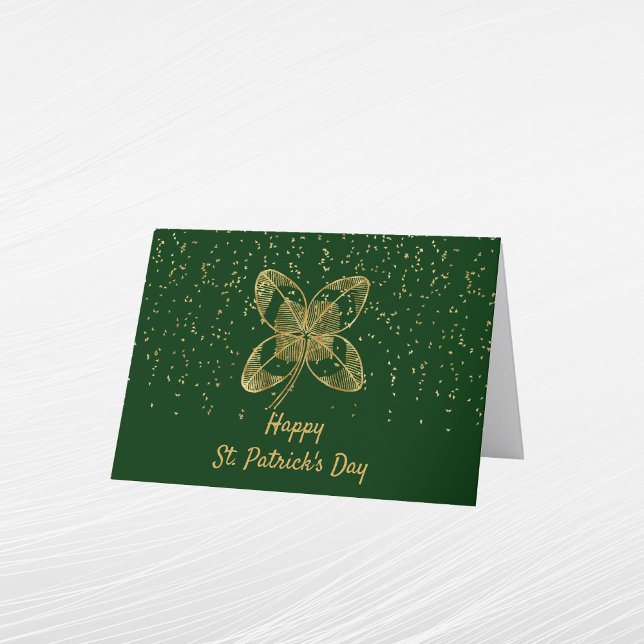 Shamrock Guld Konfetti St Patricks Day Helgkort (Skapare uppladdad)
