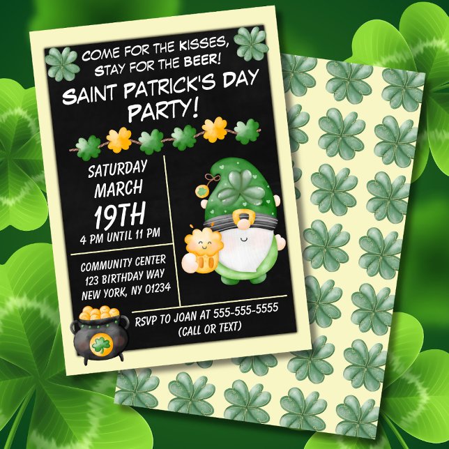 Shamrock Guld Saint Patrick's Day Festinladning Inbjudningar (Skapare uppladdad)