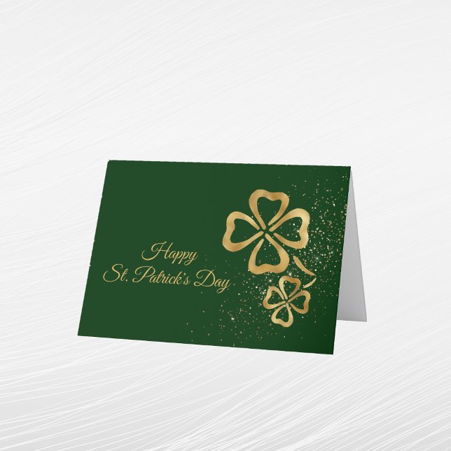 Shamrock Guld St Patricks Dag Helgkort (Skapare uppladdad)