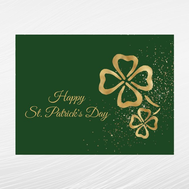 Shamrock Guld St patricks day Helg Vykort (Skapare uppladdad)
