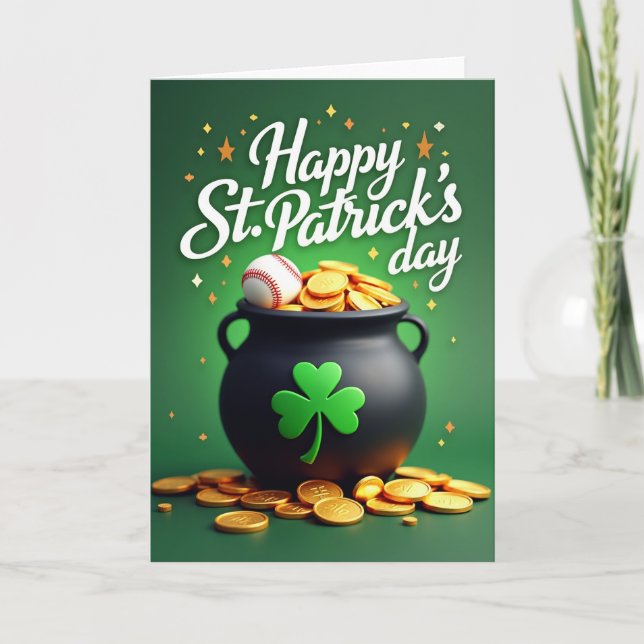 Shamrock Guldstjärnor Turkort Kort (Framsida)