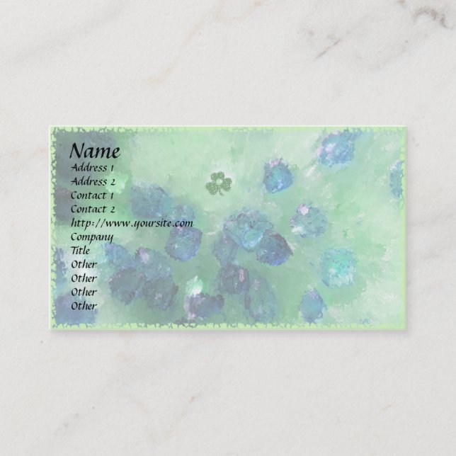 Shamrock har tur! Mall Visitkort (Framsida)