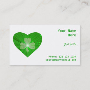 Shamrock Heart affärskort side white Visitkort