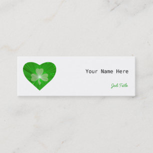 Shamrock Heart affärskort sidokant smala Mini Visitkort