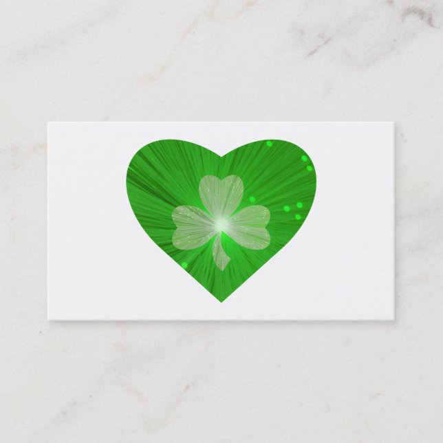 Shamrock Heart affärskort white Visitkort (Framsida)