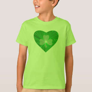 Shamrock Heart Basic American kläel t-shirt childr
