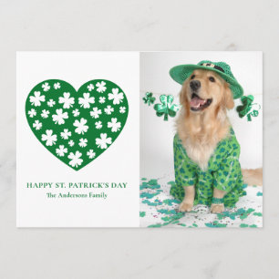 Shamrock Heart Clover Foto St. Patrick's Day Julkort