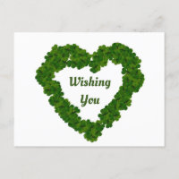 Shamrock Heart Helgdag vykort