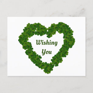 Shamrock Heart Helgdag vykort