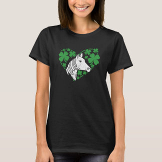 Shamrock Heart Horse C St Patricks Day Irish Love  T Shirt