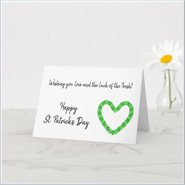 Shamrock Heart Lycklig St patrick's day Kort (Skapare uppladdad)