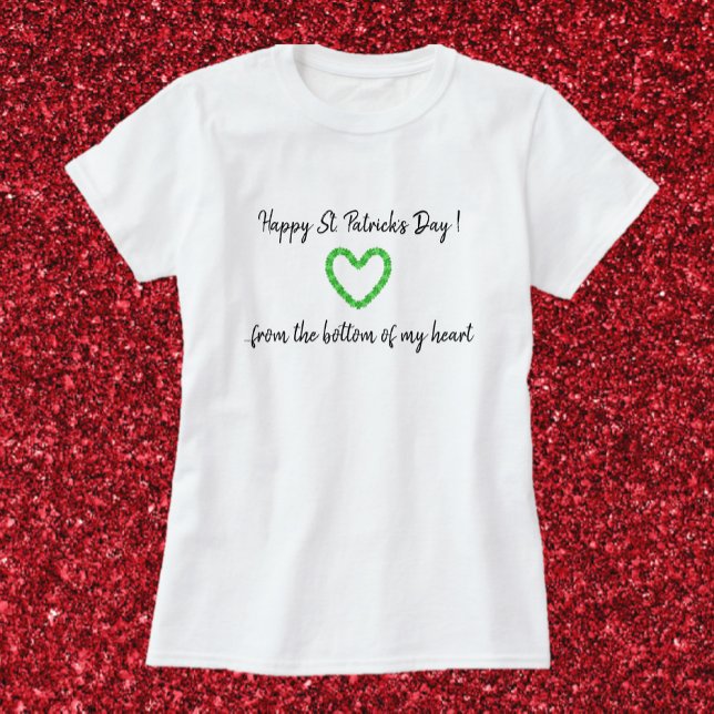 Shamrock Heart Lycklig St. Patrick's Day T Shirt (Skapare uppladdad)