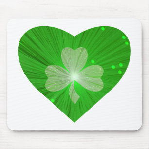Shamrock Heart moussepad white Musmatta