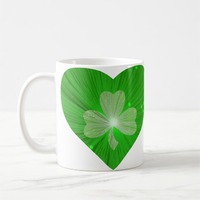 Shamrock Heart mugg white (Vänster)