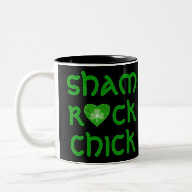 Shamrock Heart 'Shamrock Chick' mugg black (Vänster)