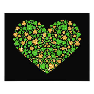 Shamrock Heart St patrick's day Fototryck