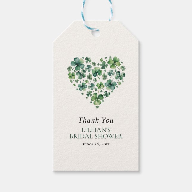 Shamrock Heart St. Patricks Day Möhippa Presentetikett (Framsidan)
