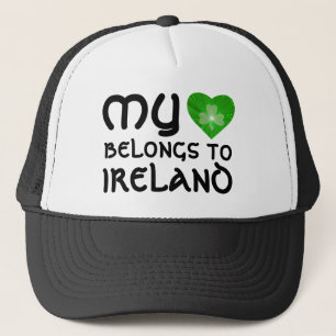Shamrock 'Heart tillhör to Ireland' som svarta Truckerkeps